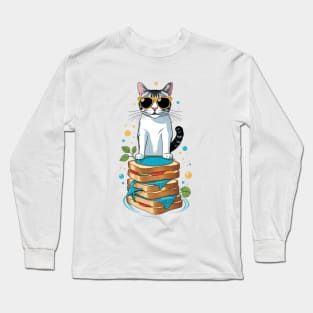 Cat Said: Just floating through life, one toast at a time! Long Sleeve T-Shirt